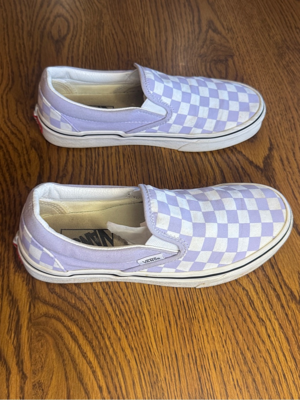 Vans Women's Classic Slip-On Checkerboard Sneakers - Lavender/White - Picture 4 of 7